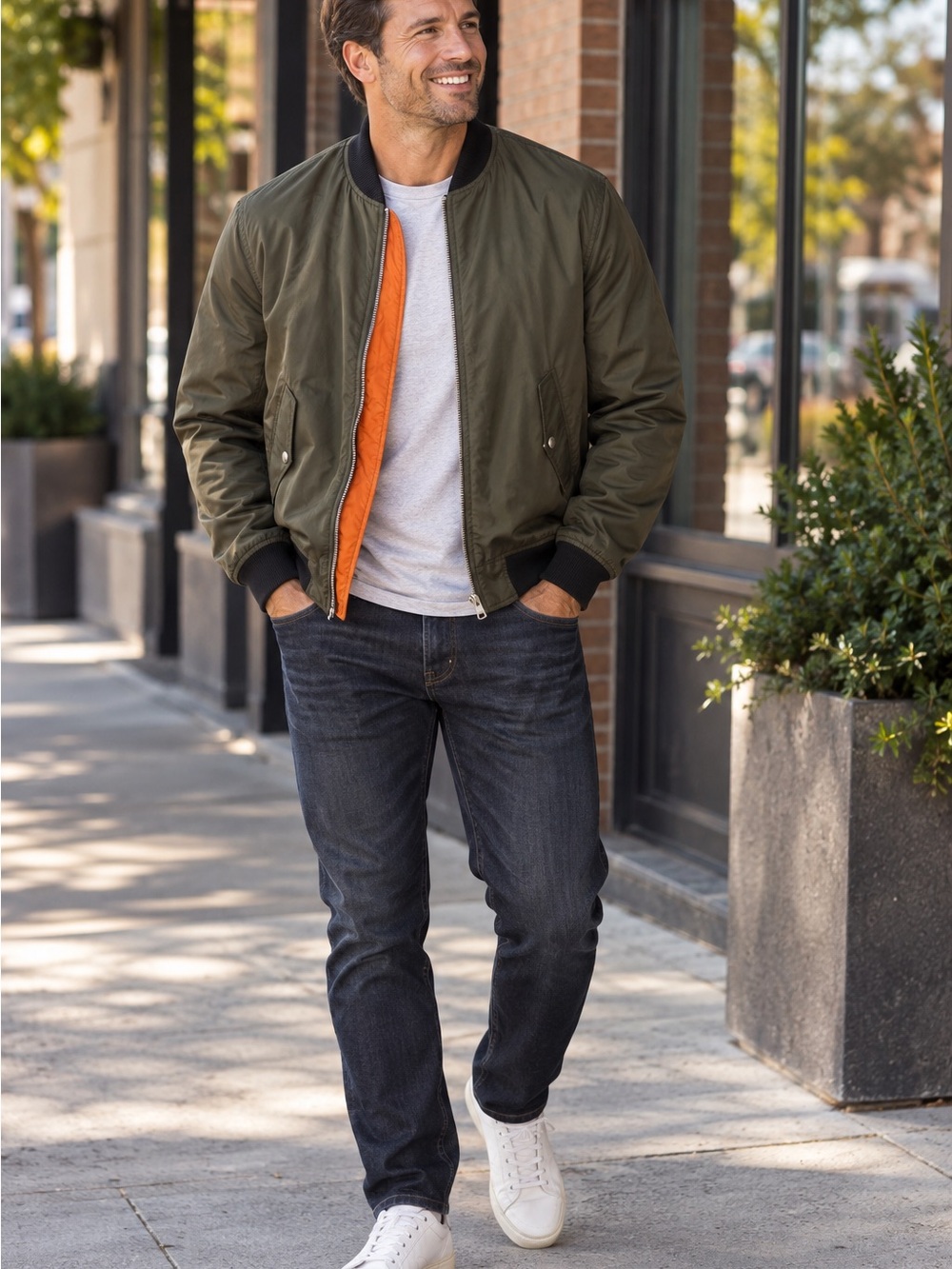 Civil Sektor Olive Green Bomber Jacket Medium